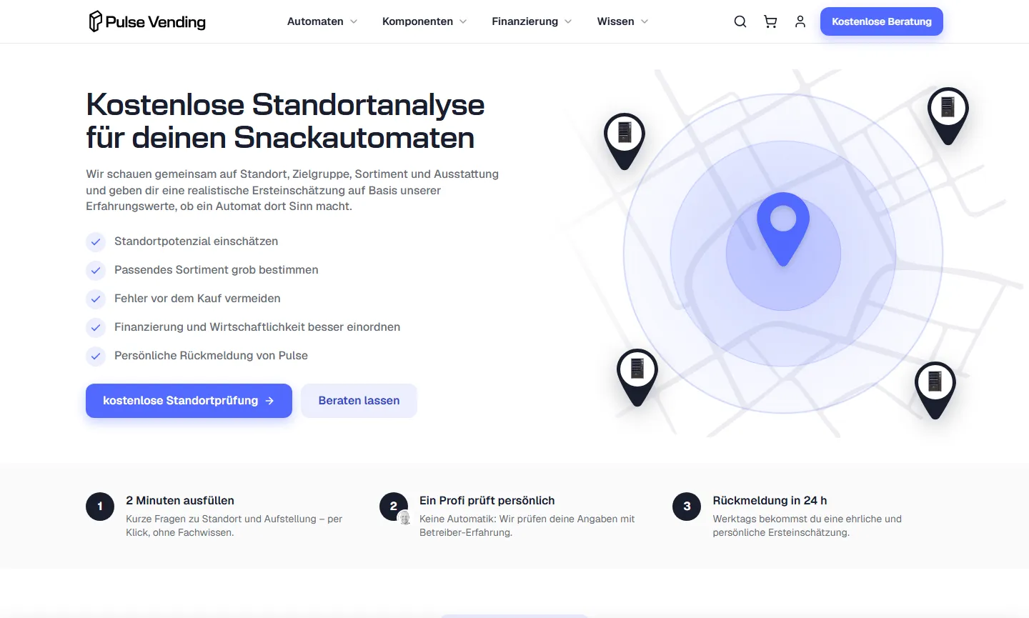 Kostenlose Standortanalyse – Pulse Vending